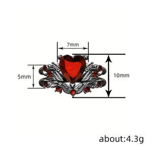 แหวนค็อกเทลเพชรโมอิสซาไนต์รูปหัวใจ เงินแท้ 925 ประดับแบบหนามเตย สำหรับผู้หญิง ใช้เป็นเครื่องประดับหมั้น - Product Image 4