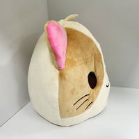 Masque de tête de mascotte en peluche chat beige mignon B975 pour fête d'Halloween, costume de mascotte en gros, personnalisé ODM, taille unique, tête de mascotte personnalisée