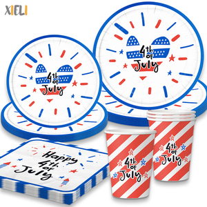 Xieli Vietnam Servilletas <span class=keywords><strong>de</strong></span> platos <span class=keywords><strong>de</strong></span> vasos <span class=keywords><strong>de</strong></span> papel impresas personalizadas Happy Independence Party - Product Image 1
