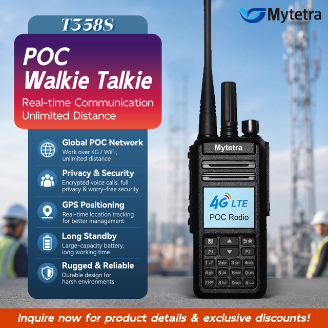 MYT T358S 4G LTE POC Walkie Talkie Dual Mode Digital Analog DMR Radio 5W Noise Reduction Recording Function for Logistics