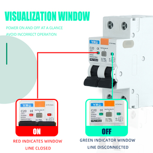 Pemutus Sirkuit Arus Sisa YRO Manufacturer's YRL7 63LE AC RCBO 1P+N 6KA dengan Perlindungan Arus Tipe Pemasangan Rel Din - Product Image 4