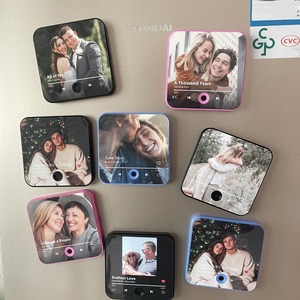 Personalizado Diy Música Alcorão Imã De Geladeira Sublimação Em Branco Foto Personalizada Música Ímã De Geladeira Leitor De Música Bluetooth Parede Geladeira