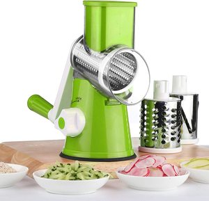 Coupe-légumes manuel multifonctionnel avec 3 lames réglables Râpe à <span class=keywords><strong>mandoline</strong></span> professionnelle pour râper, trancher et couper en dés - Product Image 1