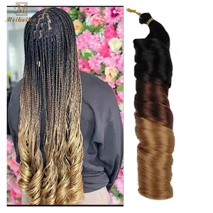 Meikeiko French Curls Synthetische Häkel geflecht Haar verlängerungen Lose Welle Pony Style Natürliches Haar Lockiges Flechten Haar Haken Geflecht