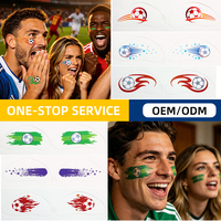 Maßgeschneiderte Umweltfreundliche Sexy Indische Fußball-Gesichts- und Körpersticker für Fans, Anfeuernde Event-Make-up-Kunst, Temporäre Party-Aufkleber