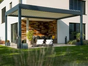 Nuevo estilo minimalista al aire libre persiana techo sombreado e impermeabilización sistema Eco clima eléctrico aluminio Gazebo pérgola Gazebo - Product Image 4