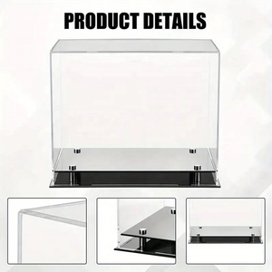 Scatola di esposizione moderna in acrilico guanto da boxe con Base nera forma rettangolare e Logo adesivo - Product Image 6