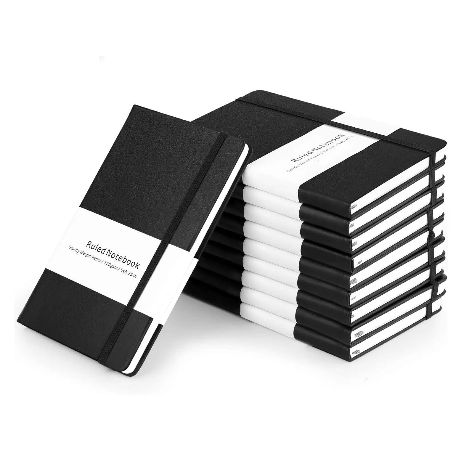 Aturan jurnal baru buku harian bisnis sekolah kantor tali elastis kertas bergaris tebal Notebook perusahaan Hitam