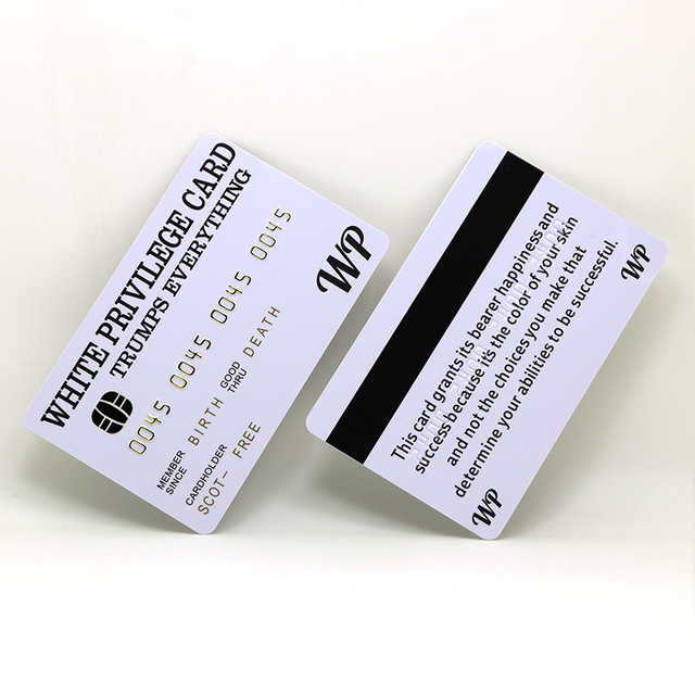White PVC CR80 Embossing Magnetic Stripe Printed PVC Business Cards