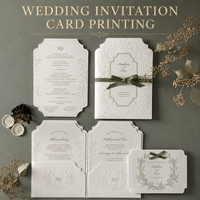 Invitations de mariage vintage avec ruban en dentelle, cartes de mariage classiques personnalisées, invitation élégante