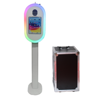 Kiosque photo portable ovale pour DSLR et iPad avec support d'appareil photo, compatible iPad 10.9, 11, 12.9 pouces pour location événementielle et mariages