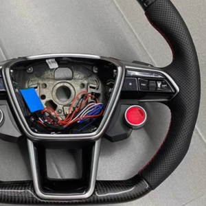 Volant en fibre de carbone forgé pour <span class=keywords><strong>Audi</strong></span> <span class=keywords><strong>S4</strong></span> S6 S7 RS3 RS4 RS6 A6 A7 A6 C7 A3 8p <span class=keywords><strong>audi</strong></span> A4 B8 avec palettes de changement de vitesse - Product Image 3