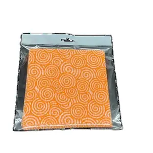 Bonne absorption et motif nuage de bon augure orange biodégradable tissu humide spunlaced non-tissé essuyage de cuisine fabriqué en Chine