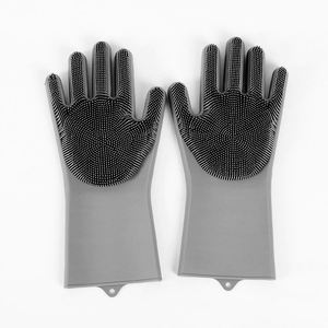 Kitchen Dishwashing Cleaning <b>Silicone</b> Scrubber Glove Household Scrubber Kitchen Clean <b>Tool</b> Sponge Dish Washing Glove - Product Image 3