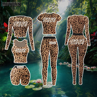 Ensemble de shorts 2 pièces pour femmes en coton de qualité supérieure avec logo personnalisé, design imprimé léopard, qualité supérieure, fourniture directe d'usine