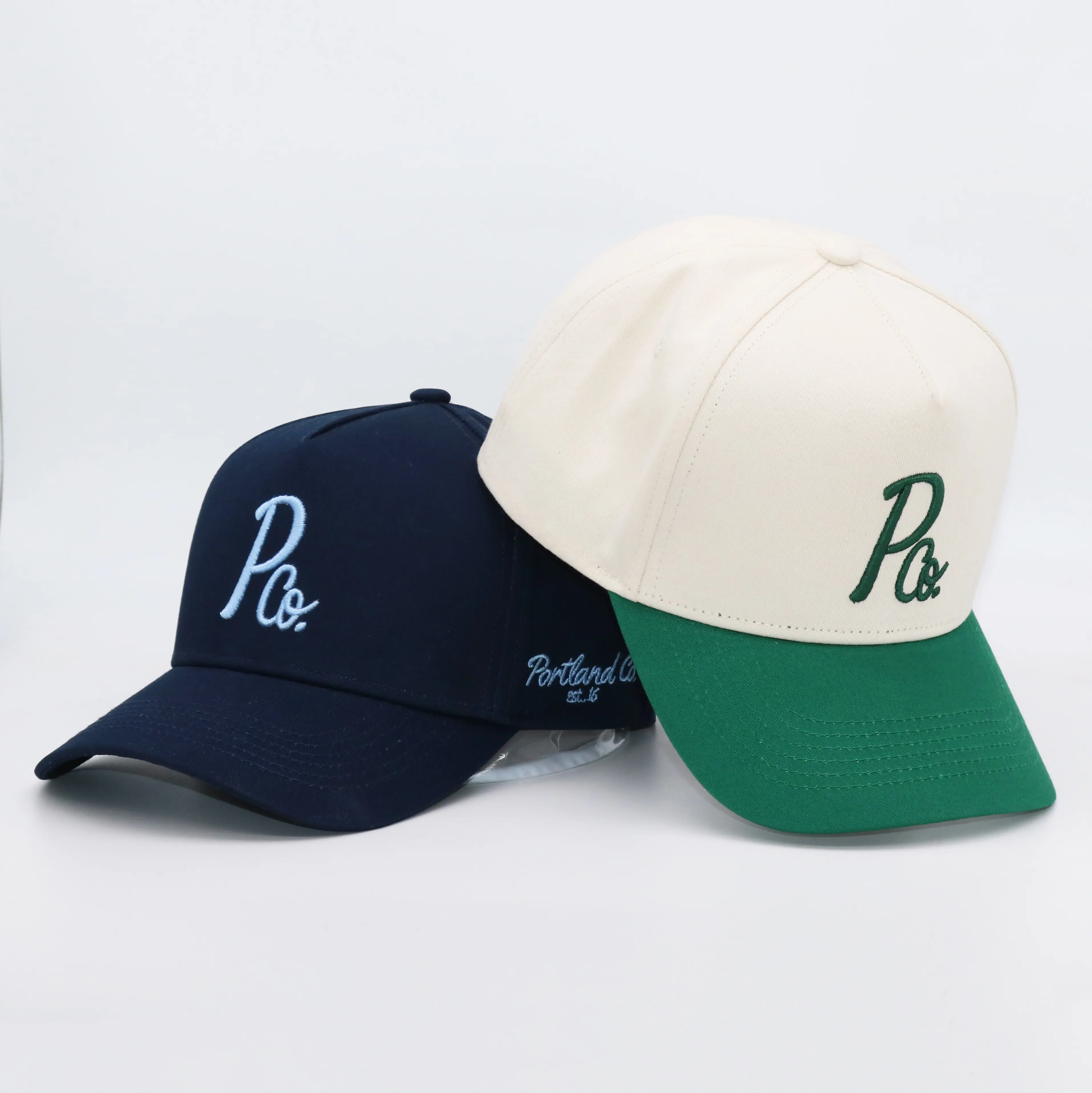 Yüksek kaliteli pamuk özel 3D nakış logosu Mens 5 Panel bir çerçeve şapkalar a-çerçeve Snapback spor beyzbol Golf şapkaları adam için