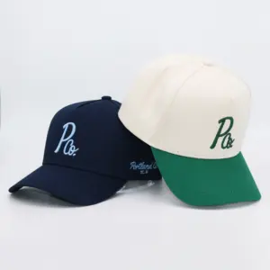 High Quality Cotton Custom 3D Embroidery Logo Mens 5 Panel A Frame Hats A-Frame Snapback Sports Baseball Golf Caps For Man