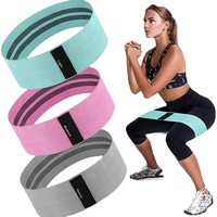 Ensemble de bandes de résistance en tissu, trois pièces, colorées, pour l'entraînement des hanches et les séances de sport à domicile