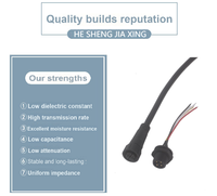 Connecteur FPC étanche IP67 HE SHENG JIA XING à contact en cuivre avec câbles d'entrée/sortie M16 à 2, 3 ou 4 broches pour alimentation électrique