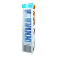 Meisda SD105B 105L Congélateur vertical portable et mince, vitrine réfrigérée commerciale en acier inoxydable pour