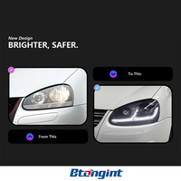 Suitable for 03-11 Volkswagen Golf 5th Generation High 5MK5 Upgraded and Modified High 7.5 Headlights with Dual Color Flow Light
