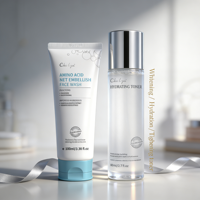 Ensemble de soins de la peau éclaircissant au riz, nettoyant, anti-âge, hydratant et blanchissant, marque privée