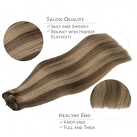 Extensions de cheveux à clipser les plus vendues en gros, cheveux humains vierges Remy européens, invisibles, sans couture, double trame, toutes catégories