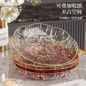 Fruit Platter Plastic Brass Rimmed <b>Small</b> Size For Living Room Coffee <b>Table</b> Snack Serving - Product Image 5