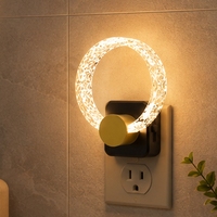 Lampes de nuit LOHAS décoratives en acrylique 180 °   Lampe de nuit LED rotative à brancher sur prise murale, du crépuscule à l'aube, pour chambre à coucher et salle de bain