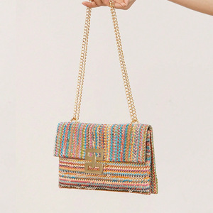 Bolso cruzado bohemio pequeño <span class=keywords><strong>de</strong></span> verano para mujer, correa <span class=keywords><strong>de</strong></span> hombro tejida <span class=keywords><strong>de</strong></span> <span class=keywords><strong>rafia</strong></span>, tipo <span class=keywords><strong>de</strong></span> cierre abierto, monedero <span class=keywords><strong>de</strong></span> paja, bolso <span class=keywords><strong>de</strong></span> mano, bolso <span class=keywords><strong>de</strong></span> playa - Product Image 5