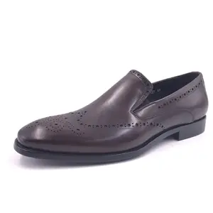Мужские классические коричневые туфли-оксфорды без шнуровки Dreamy Старк, Классические деловые кожаные туфли для офиса и свадьбы