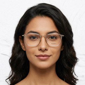 MUIINATIT Gafas rectangulares con montura completa, color sólido, lentes de resina antirreflectantes ligeras, monturas de corrección de visión para mujeres y adultos - Product Image 1
