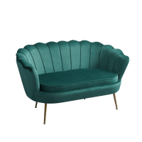 Fauteuil avec Design nordique moderne, pieds dorés, canapé avec tissu velours vert, vente en gros, livraison gratuite