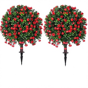 1 Pezzo di Arbusti Artificiali di Bosso <span class=keywords><strong>Rosa</strong></span> con Picchetti da Terra, Resistenti ai Raggi UV, Ecologici e Durevoli per Decorazioni da Giardino Interno ed Esterno - Product Image 1