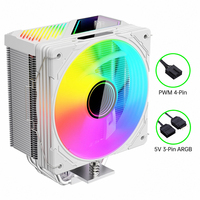 Refroidisseur de processeur à haut débit d'air 72CFM, ventilateur ARGB 120 mm, durée de vie 100 000 h, LGA1851 AM5 PWM 190 W, dissipateur thermique pour boîtier de PC de jeu Intel AMD