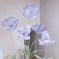 Fleur géante Organza Tulipe Fleurs artificielles Décoration de mariage Fournitures de festival Toile de fond de fête