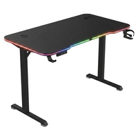 Nouveau modèle 2026 – Bureau de gaming en métal extensible RGB avec éclairage LED et surface en bois – Poste de travail ergonomique