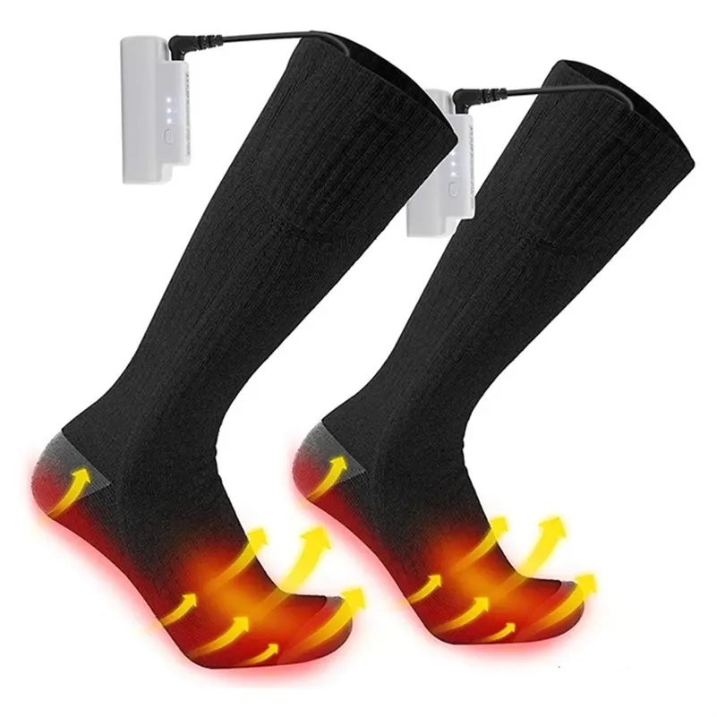 סקי חום מחזיק תרמית גרבי נטענת סוללה חשמלי מחומם תרמית חורף גרביים