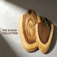 Planche à découper en bois d'acacia massif avec trou de suspension, plateau à charcuterie en bois pour la cuisine