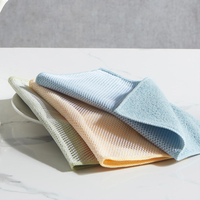 Éponge de nettoyage en microfibre ultra-fine à double couche, tampon à récurer en maille, chiffon absorbant pour la vaisselle, décontamination par friction double face