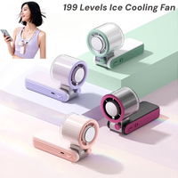 Ventilateur portable pliable 2026 à semi-conducteurs, à suspendre au cou, mini-ventilateur personnel à refroidissement par glace, moteur sans balais pour usage domestique