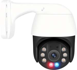 Caméra de sécurité IP PoE HD PTZ 6MP, suivi humain et détection de véhicules, zoom numérique 3X, audio bidirectionnel, <span class=keywords><strong>vision</strong></span> <span class=keywords><strong>nocturne</strong></span> couleur intelligente - Product Image 1