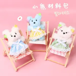 Bohe DIY Set peralatan boneka beruang dengan pakaian pipa pembersih kerajinan 15mm-30mm tongkat putar OEM ODM hadiah kreatif Korea