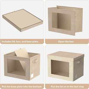 Convenient Collapsible Stainless Steel Cloth Book Toy Snack Storage Box <b>Organiser</b> for Bathroom Clothes Toys Snacks <b>Wardrobe</b> Use - Product Image 3