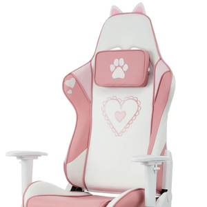 Silla de <span class=keywords><strong>Gamer</strong></span> <span class=keywords><strong>para</strong></span> mujer, envío rápido, <span class=keywords><strong>escritorio</strong></span> de ordenador, silla rosa <span class=keywords><strong>para</strong></span> juegos, Stock barato, silla de gato con pata de brazo blanco 2D personalizada - Product Image 2