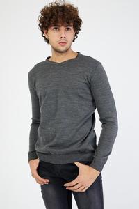 Hotsale เสื้อสเวตเตอร์ถักแบบลำลองสำหรับบุรุษ,เสื้อสเวตเตอร์สีดำ - Product Image 4