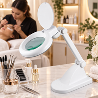 Loupe de table avec lumière LED, lampe grossissante pour extensions de cils avec bras pivotant pour réglage multi-angles