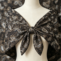 Stock limité |   Tulle brodé de sequins géométriques Paisley noir et or |   Motif Paisley Classique |   Rétro, psychédélique et luxueux