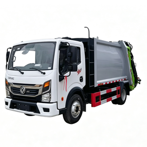 Camion à ordures compacteur diesel manuel 4x2, véhicule de collecte des déchets de 10 tonnes avec émission Euro 6 et garantie d'un an - Product Image 1