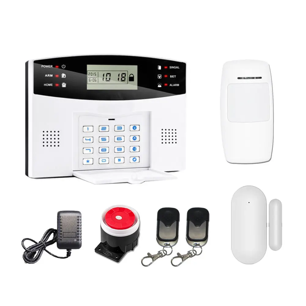 Wireless 99 Zone & 7 Wired Zone LCD Display Home Security GSM Burglar Alarm System Two Way Intercom SMS Notice For Power Off